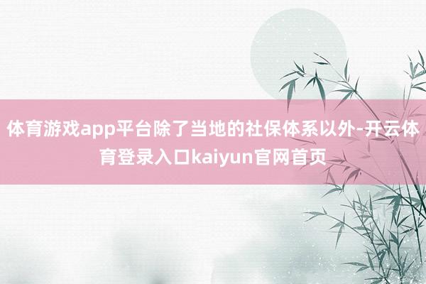 体育游戏app平台除了当地的社保体系以外-开云体育登录入口kaiyun官网首页