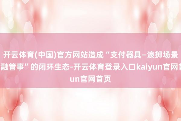 开云体育(中国)官方网站造成“支付器具—浪掷场景—金融管事”的闭环生态-开云体育登录入口kaiyun官网首页