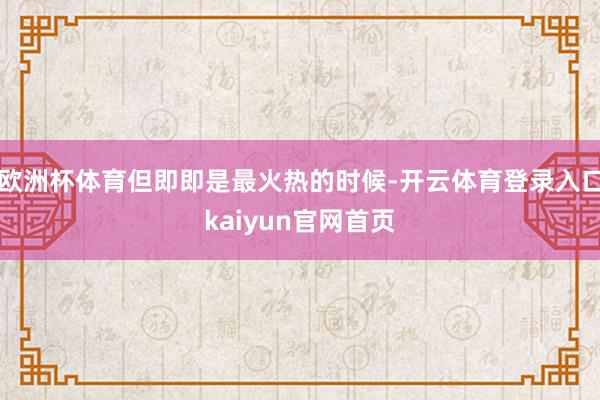 欧洲杯体育但即即是最火热的时候-开云体育登录入口kaiyun官网首页