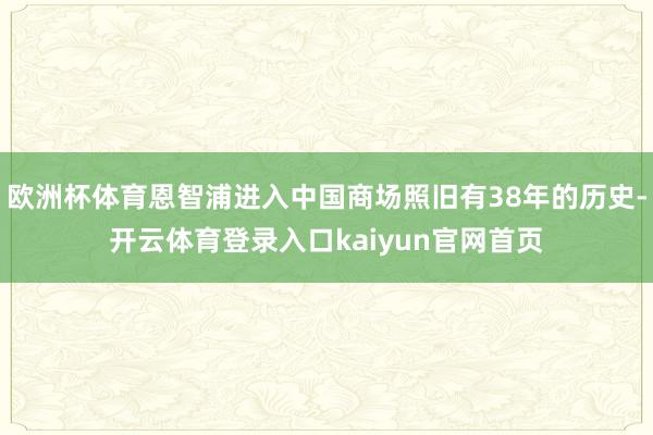 欧洲杯体育恩智浦进入中国商场照旧有38年的历史-开云体育登录入口kaiyun官网首页