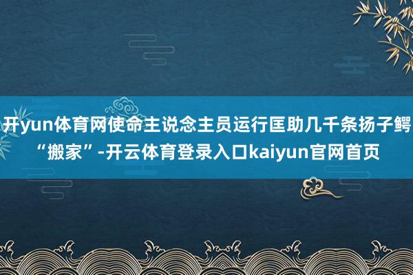 开yun体育网使命主说念主员运行匡助几千条扬子鳄“搬家”-开云体育登录入口kaiyun官网首页