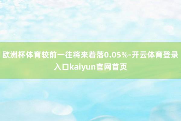 欧洲杯体育较前一往将来着落0.05%-开云体育登录入口kaiyun官网首页