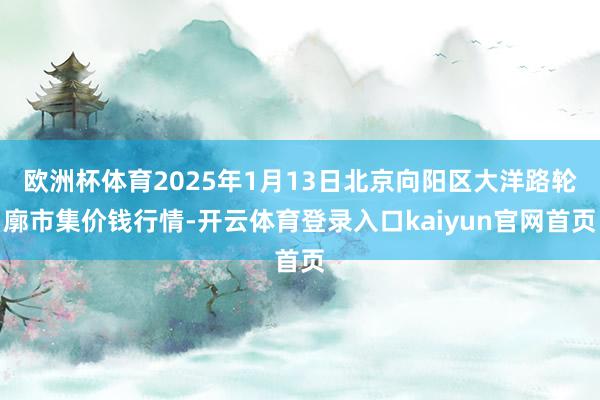 欧洲杯体育2025年1月13日北京向阳区大洋路轮廓市集价钱行情-开云体育登录入口kaiyun官网首页