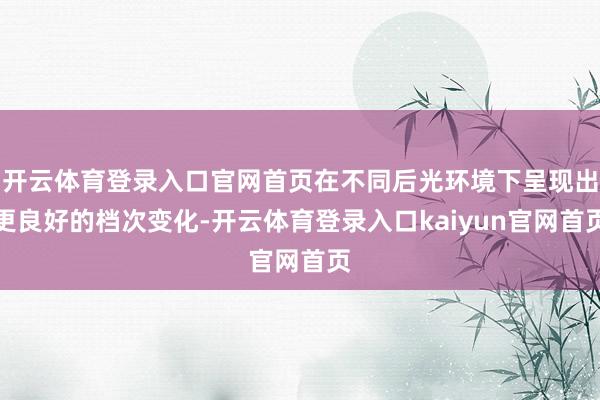 开云体育登录入口官网首页在不同后光环境下呈现出更良好的档次变化-开云体育登录入口kaiyun官网首页